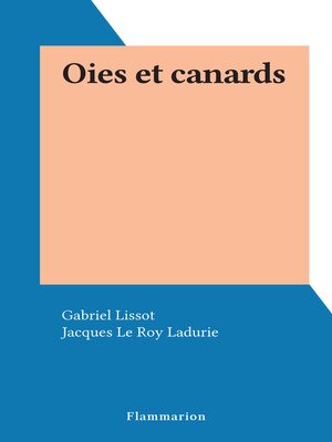 cover image of Oies et canards